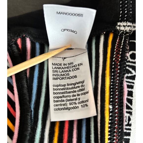 NWT Calvin Klein Rainbow Multicolor Striped Unlined Bralette, Size Small Bra - Picture 15 of 16